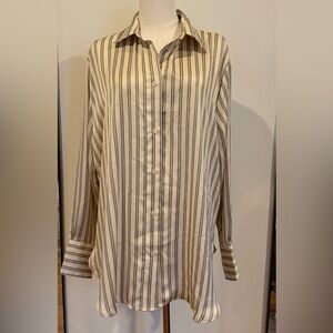 H&M Oversized Striped Button Down Shirt